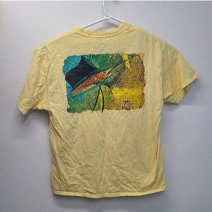 Guy Harvey T Shirt Mens Size XL Yellow Marlin Graphic Casual Short Sleeve